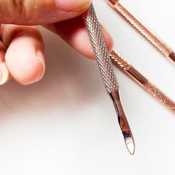 3 stk. Rosaguld Rustfrit Stål Fjernelse Manicure Pleje Rille Rens