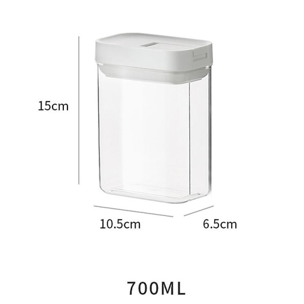 Lufttät matbehållare av plast Försegling Förvaringsbehållare med lock Spannmålskrydda burk Förseglat mjöl 700ml