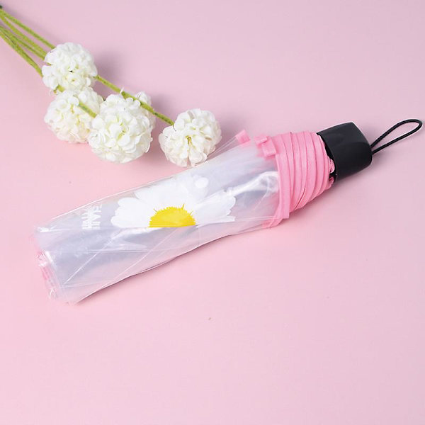 Blomsterprint Paraply Foldbar Paraply Rejseparaply Vindtæt Paraply Cover Foldbar Let Yellow Automatic
