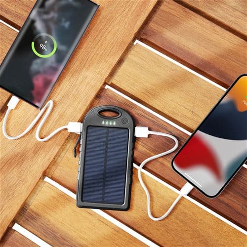 [LCS] Solar backup-oplader 5000 mAh Sort vandtæt