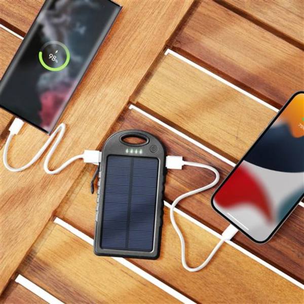 [LCS]Solcellsladdare 5000 mAh Svart vattentät