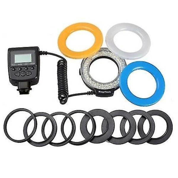 Macro LED Rund Flash Bundle med 8 Adapterringe
