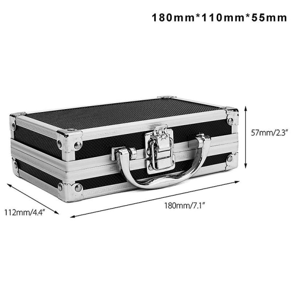 Bärbar aluminiumväska Case Organizer Reseverktygshållare 215mmx215mmx65mm