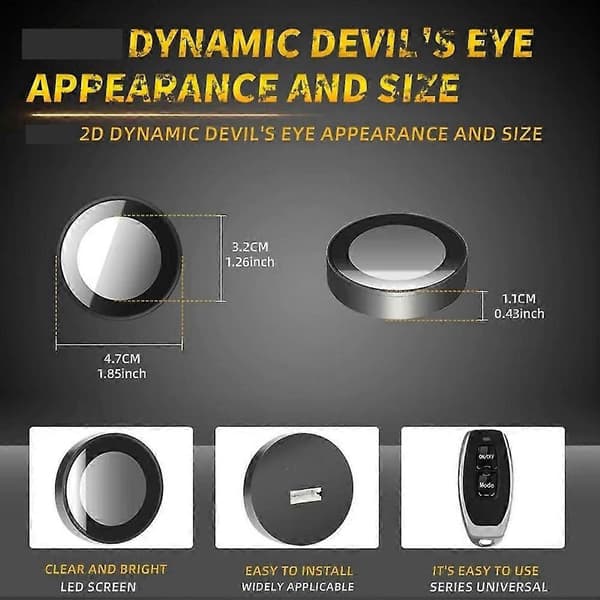 [LCS]LED Devil Eyes Bilfrontlykter Dekorasjon Devil Eye Lys LED Dynamisk Bil Motorsykkel SUV Frontlys Øye
