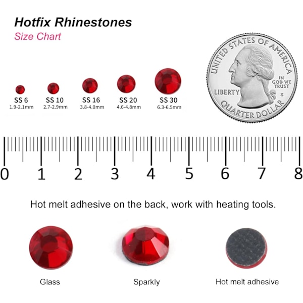 3000 st Hotfix Light Siam Rhinestones för pyssel, SS16 (3.8-4.0 mm) Light Siam SS16 Light Siam
