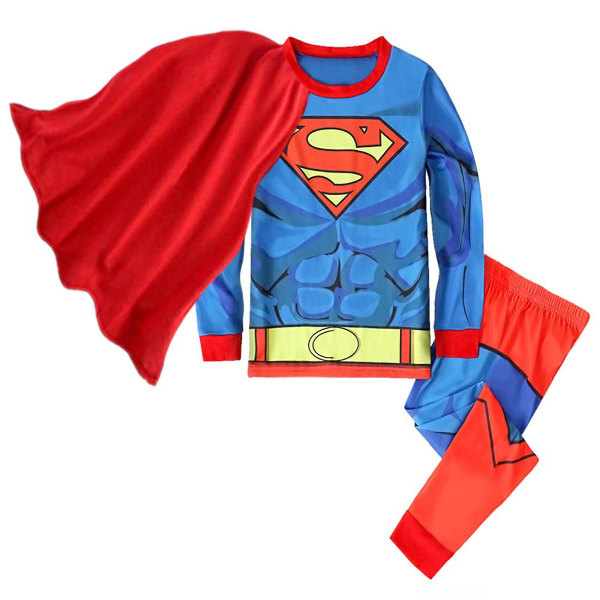 Reed Flickor Pojkar Barn Pyjamas Super Hero Cotton Barn Toddler Tecknad Pjs Sovkläder Superman 4 Years