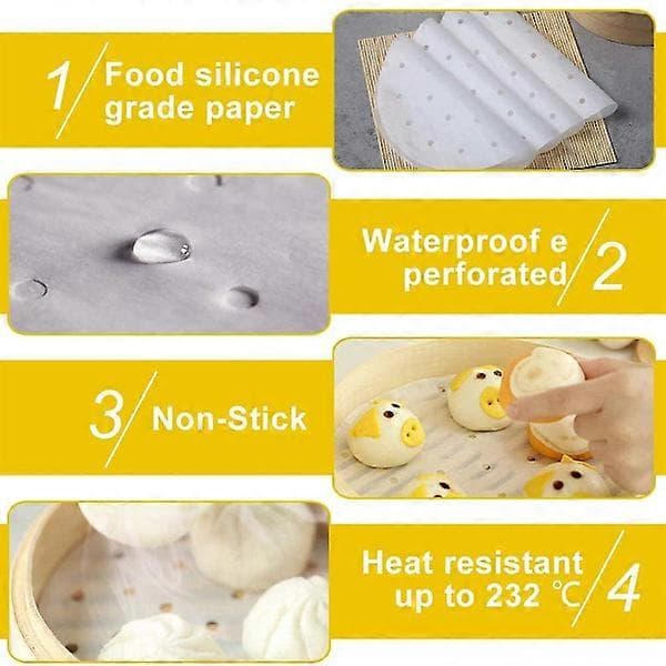 [LCS]Piao Bremerluft 100 st Dim Sum papper 23 cm som bas för bambuångkokare, varmluftsfritöser