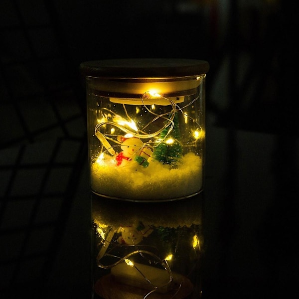 DIY Joulu Borosilikaatti Lumi Koristevalaisin Purkki Lahja Syntymäpäivä