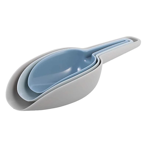 3 st Skopor Set för Husdjursmat Serveringsskedar Nesting Design Torrfoder Godis Måttsked Mjöl 17