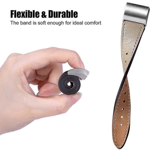 Til Fitbit Charge 2 Ægte Læder Urrem Udskiftning Armbåndsrem Udskiftning - Kaffe Multicolor Beige
