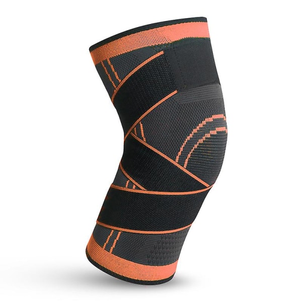 1 st Sport Knäskydd Män Tryck Elastiska Knäskydd Stöd Träningsutrustning Orange L