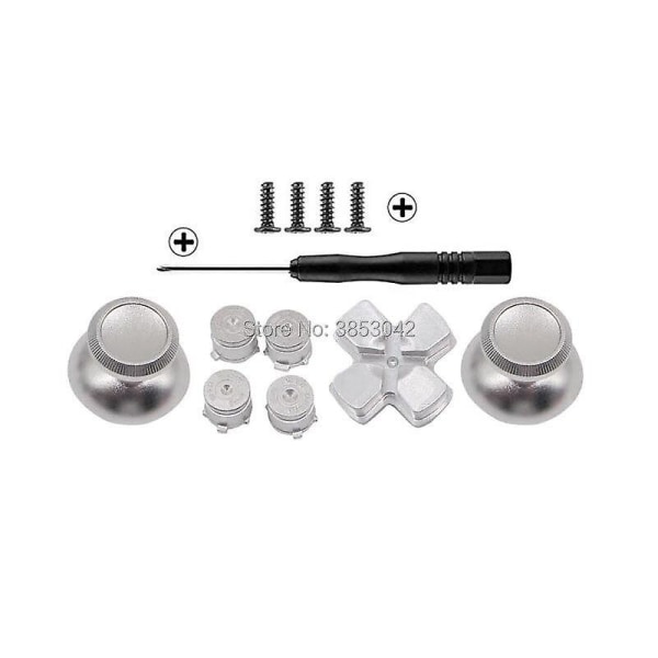 Set krom analoga thumbsticks för playstation 4 d-pad för ps4 controller joystick reparation speltillbehör Silver