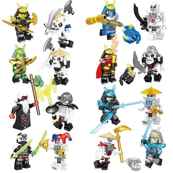 16 Phantom Ninja Byggklossar Dockor Monterade Minifigurleksaker