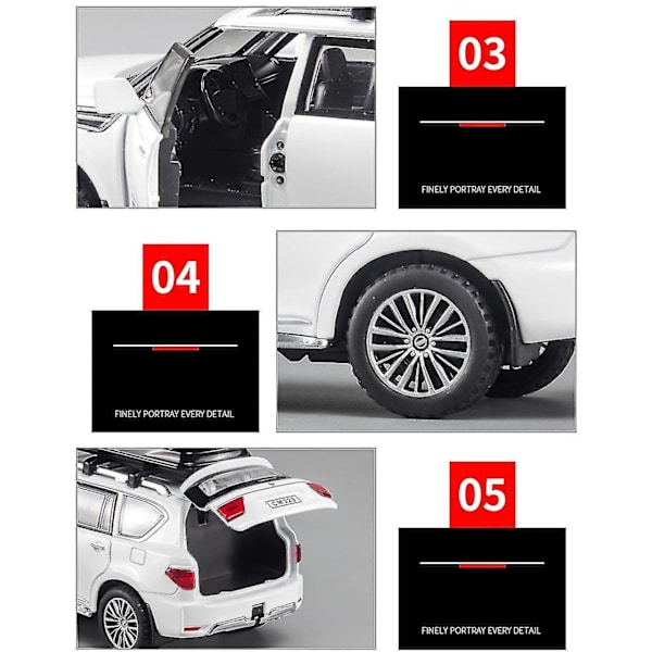 1:32 pyörä Nissans Patrol SUV metallimalli