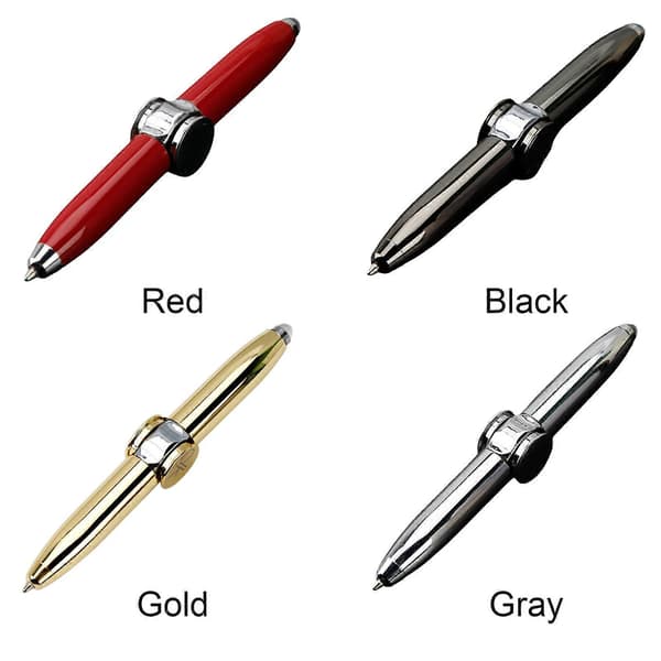 Fidget Spinning Pen for ADHD Stress Reducer Thinking Ballpoint Pen Gift Pen, Rask levering Gray