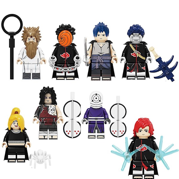 8 st Naruto Uzumaki Naruto Monteringsbara Byggkloss Minifigurer