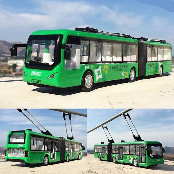 1:32 legering pull back dobbeltdækker bus bybus model