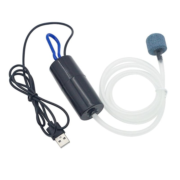 Akvarium syrgas luftpump fisktank USB tyst luftkompressor luftare Bärbar mini liten syrgas akvarium black