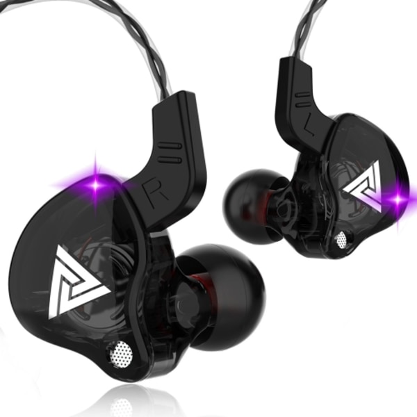 QKZ AK6 3.5mm in-ear trådbundna subwoofer sportlurar Svart