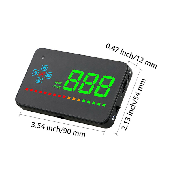 Bil HUD Head Up Display Hastighetsvarning