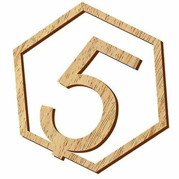 [LCS]1-20 Trä Bröllopsbordsnummer Hexagonform med Hållarbas Cateringinredning