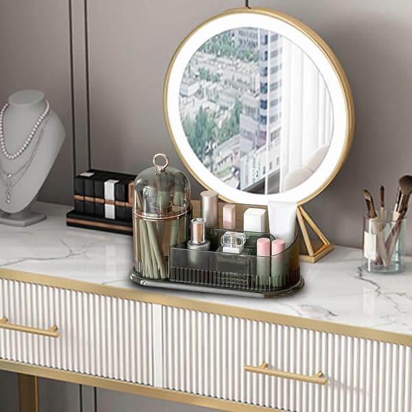 Skrivebordsopbevaringsboks Smykkeopbevaring Makeup Organizer til badeværelsesbordplade