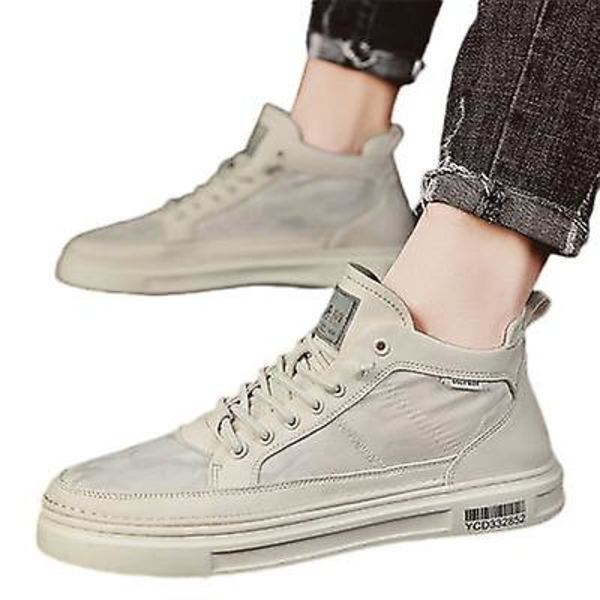 Åndbare Tynde Sneakers All-match Høj-top Herre Fritidssko beige 43