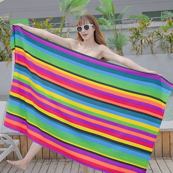 Stor Mikrofiber Strandhandduk, 180x100cm, För Sommar, Snabbtorkande