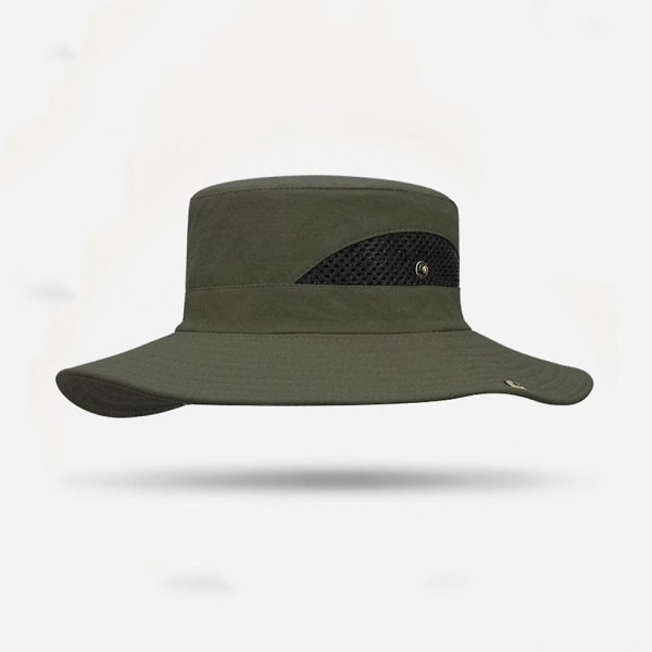 Upf 50+ Sommarhattar Herr Solskydd Uv-säker Andningsbar Bucket Hatt Stor Bred Brätte Vandring Utomhus Fiske Strand Keps Cowboy Ny Navy Blue