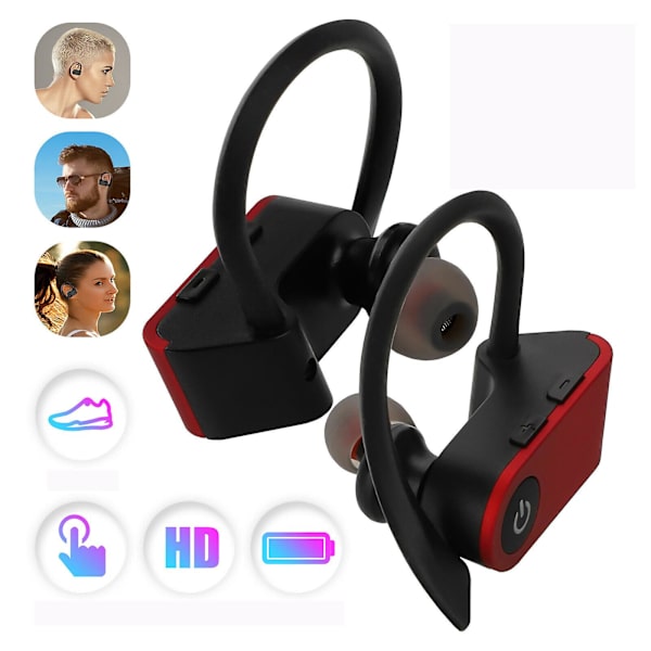 Trådlösa Bluetooth Sport-hörlurar Black