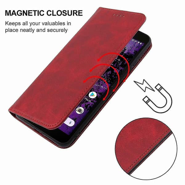 [LCS] Magnetisk læretui til Cat S62 Pro Red