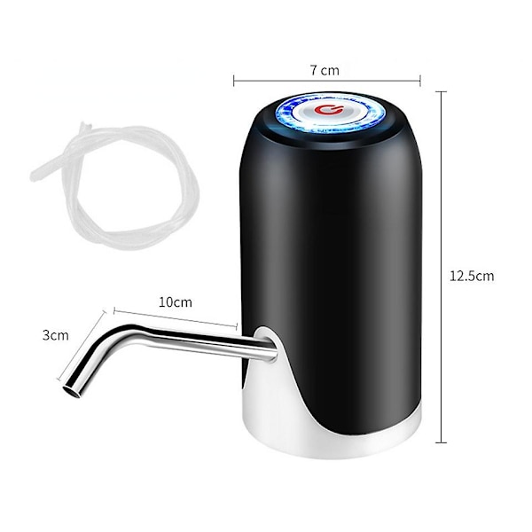 USB-laddning Automatisk Elektrisk Vattendispenser Dryckespump Vattenflaskpump för Dunkar Mini Portabel Dispenser Black
