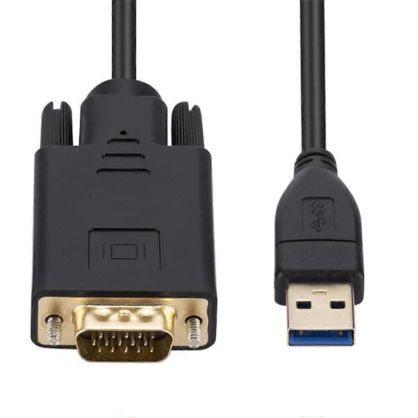 [LCS]1.8m USB 3.0 til VGA-kabel 1080P USB3.0 hann til VGA hann-omformerkabel for bærbar PC UHD Exter Black