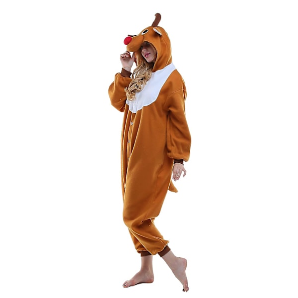 Reedca Totoro Aikuisten Onesie Halloween Cosplay Asut Anime Pyjamat Yhteensopiva Naisten Ja Tyttöjen Kanssa, napitus Deer1 XL