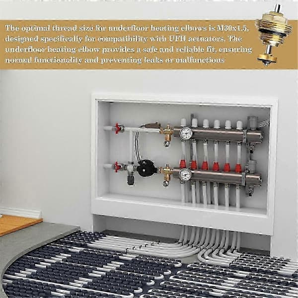 M30 x 1,5 termostatisk ventilinsats 6-pack för golvvärmesystem As Shown