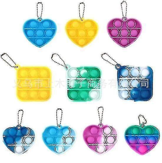 [LCS]Mini Simple Dimple Fidget Toy Nyckelring Pop It Stress Relief (10p