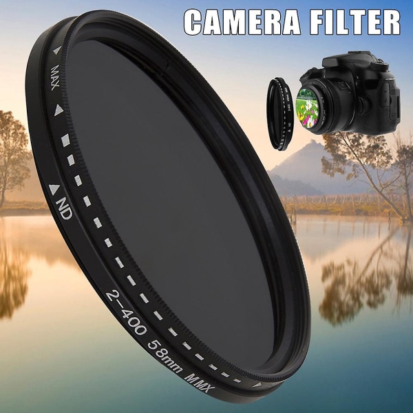 Fader Variabelt Nd-filter Justerbart Nd2 till Nd400 Neutral densitet för kameraobjektiv 55mm