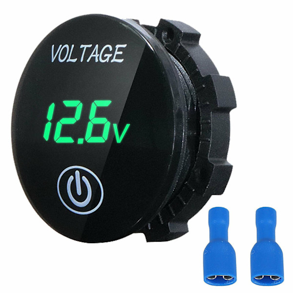 Bil Voltmeter Mätare Volt Spänningsmätare Display Green