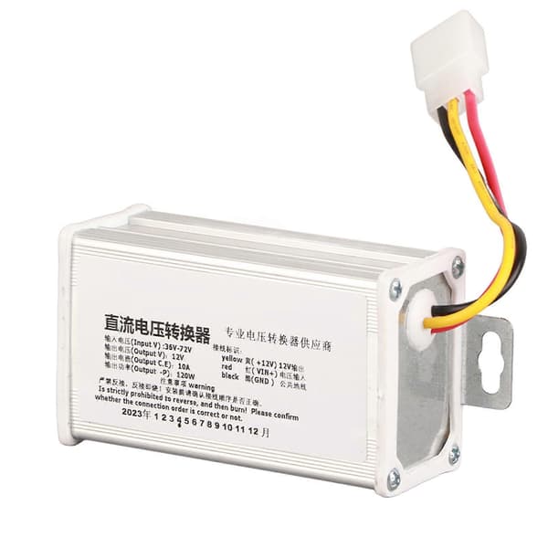 36V-72V DC till 12V 10A Elscooteromvandlare Adapter Transformator