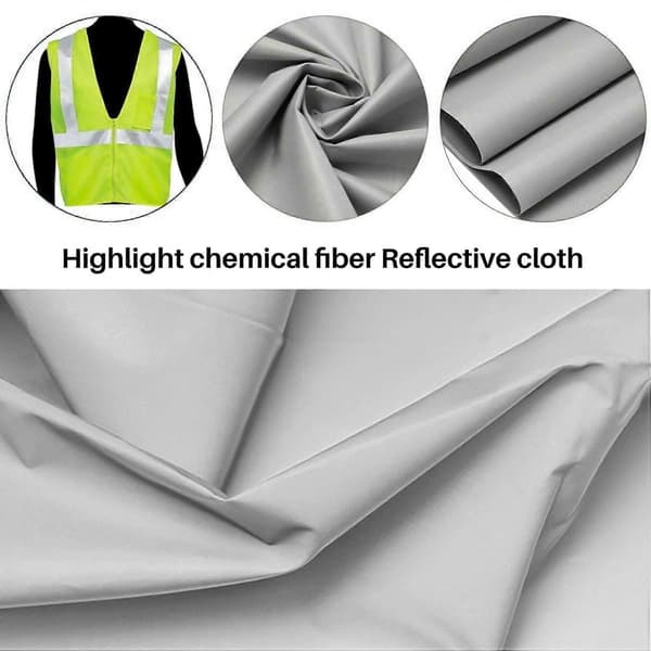 Silverreflekterande tyg att sy fast, material av kemisk fiber, 100 cm Silver
