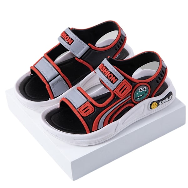 Pehmeät lasten sandaalit liukumattomalla pohjalla, rantasandaalit pojille ja tytöille 2–10-vuotiaille, kaunis sarjakuvatyyli punainen 29 (insole 18.5 cm) red