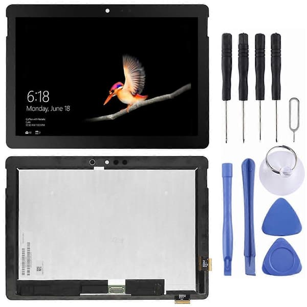 KOMPATIBEL LCD-skærm til Microsoft Surface go 1824 med Digitizer Fuld Samling (Sort) Black