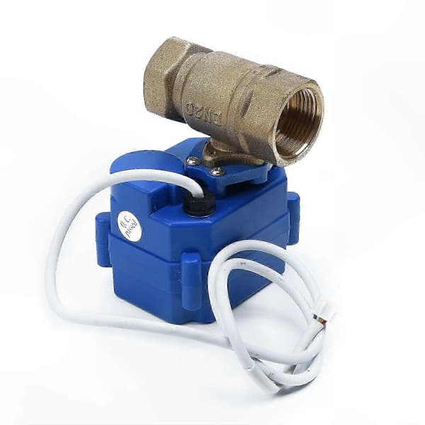 Elektrisk Motoriseret Kugleventil, 12V DC, 2-vejs, 3-leder, DN20 G3/4 Messing Tilslutning blue