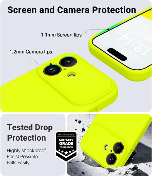 [LCS] Liquid Silicone iPhone 17 Air Case | MagSafe Compatible & Ultra-Thin iPhone 17 Air iPhone 17 Air jaune fluo