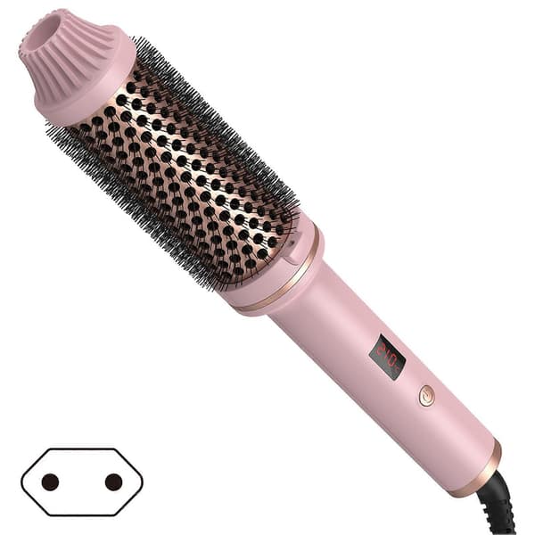 [LCS] Termisk hårborste, locktång, plattång, varmborste för hårstylingstillbehör Pink EU plug