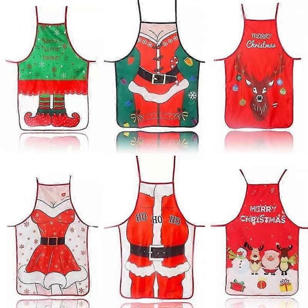 1 st jul förkläde snögubbe tomte ren tecknad köksförkläde (stil 4)