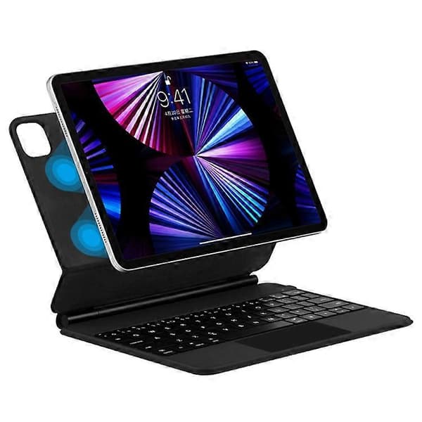 Compatible with iPad Pro 12.9 (2020) / (2021) / (2022) Magnetic Floating Bluetooth Keyboard + Leather Tablet Case As Shown