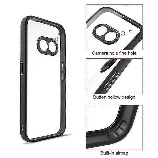 Frostat TPU Hybrid Transparent PC-telefonfodral Black For Nothing Phone 2a