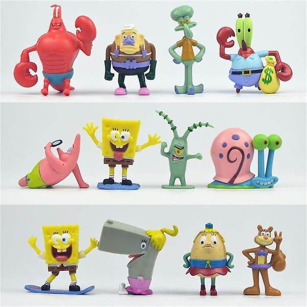 [LCS]Svampebob 12 STK Actionfigur Leker Barnegave