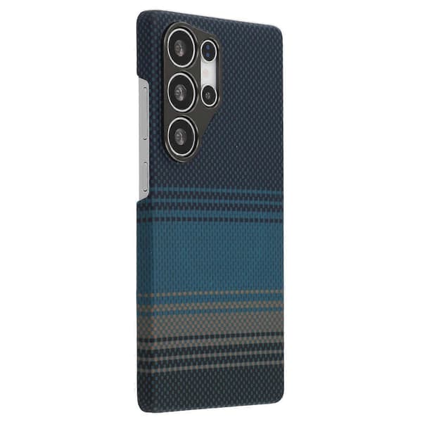 [LCS]Kompatibel med Galaxy S25 Ultra telefondeksel Multicolor Blue Floating Weave